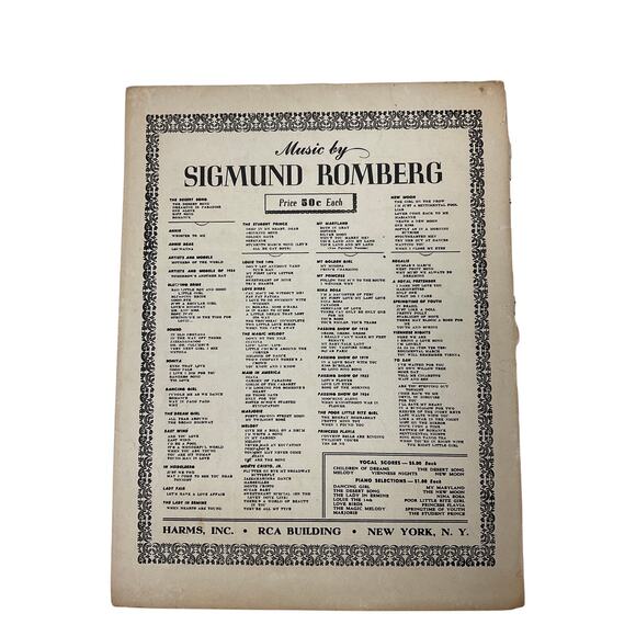 One Alone Sheet Music 1926 Harbach Hammerstein Romberg - Picture 6 of 6